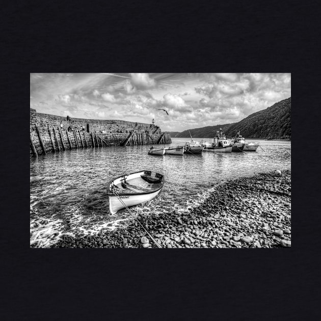 Clovelly Harbour, North Devon, UK, Black And White by tommysphotos